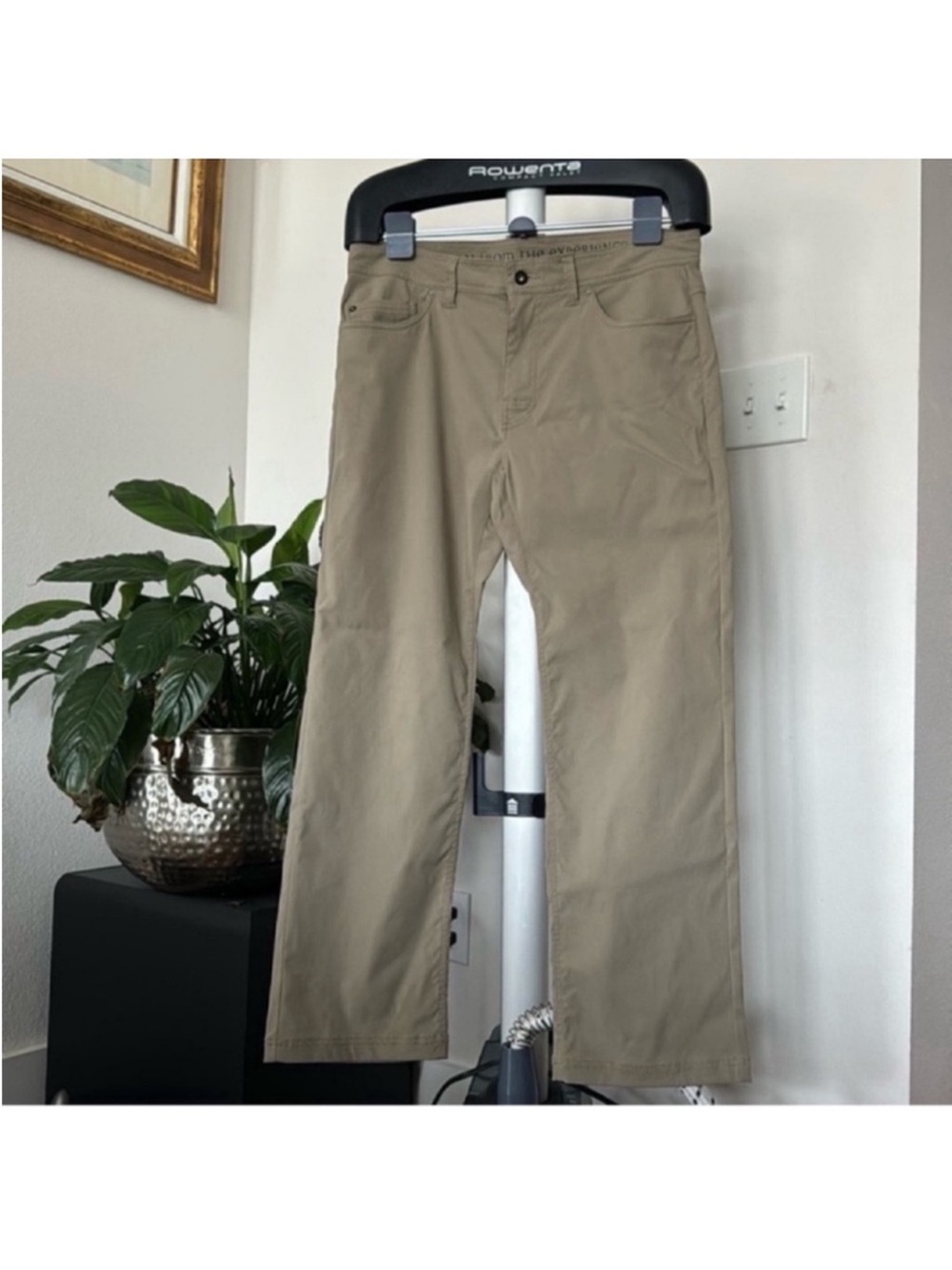 Prana Men’s slim fit Pants Sz 34 Tan Nylon blend stretch casual outdoor